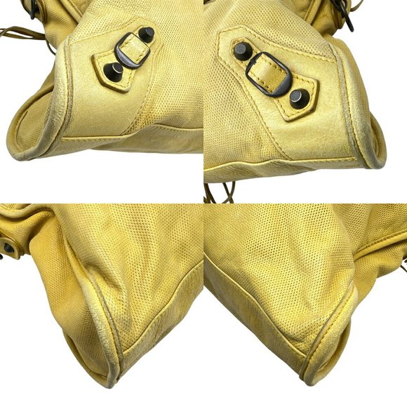 BALENCIAGA The City Editor's Bag Leather Yellow Handbag Shoulder 115748 Women... - Picture 4 of 9